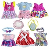JING SHOW BUSSINESS Baby Doll Clothes - 6 Sets Girl Doll Clothes Dress for 10 11 12 Inch Doll, Baby