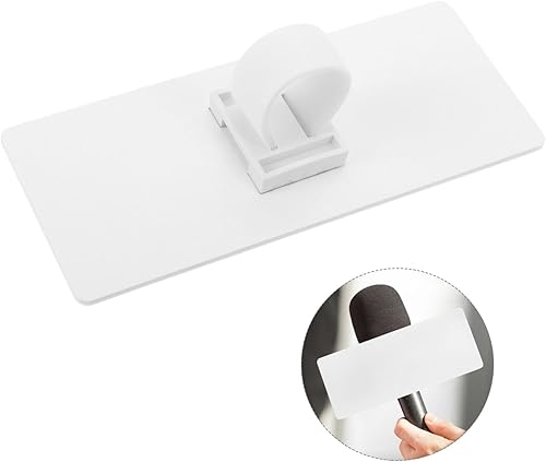 Miniatura 7 de ibasenice Estación de logotipo de micrófono, superficie en blanco para diseño acrílico para entrevistas y eventos, fácil de asegurar y usar para