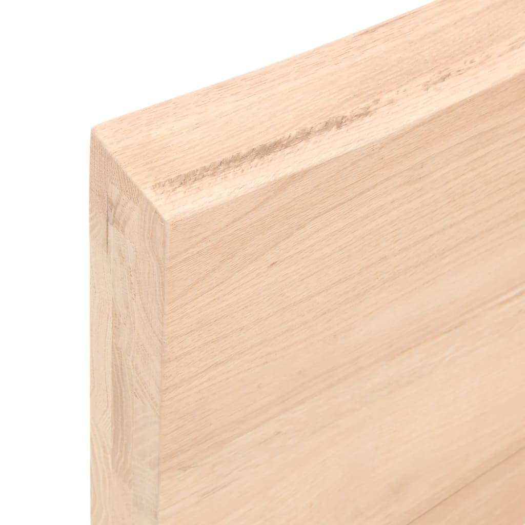 Piano per Tavolo in Rovere Massello Non Trattato 60x40x(2-6) cm con Bordo Vivo - Superficie Naturale per Rinnovo Fai da Te - Legno Solido per Arredamento Casa e Commerciale