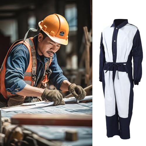 Yechiry Combinaison de Sablage, Combinaison de Travail de Toile de Peinture de Jet avec les Cuisses Renforcées de Coudes de Poitrine Hanches pour le Nettoyage de Peinture de Sablage de – vue 3