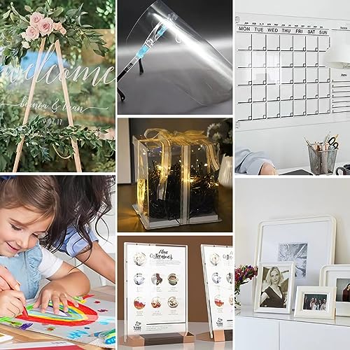 EasBriight 10-Pack of 12×12"×0.02" PET/Plexiglass Sheets, Transparent Flexible Plastic Sheet Panels, for Painting, Crafts, Signs, Picture Frames, Arts, DIY Display Project - Image 7