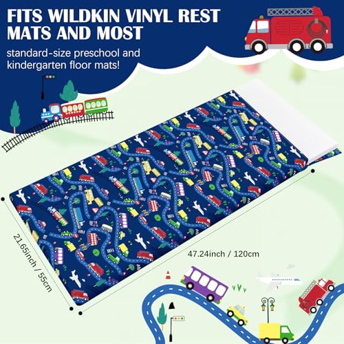 Image of Fanfanwin Kids Nap Mat Cover for Boys and Girls 47 x 21.25 Inch Vinyl Sleeping Mat Cover for Toddler Care Preschool Children Kindergarten