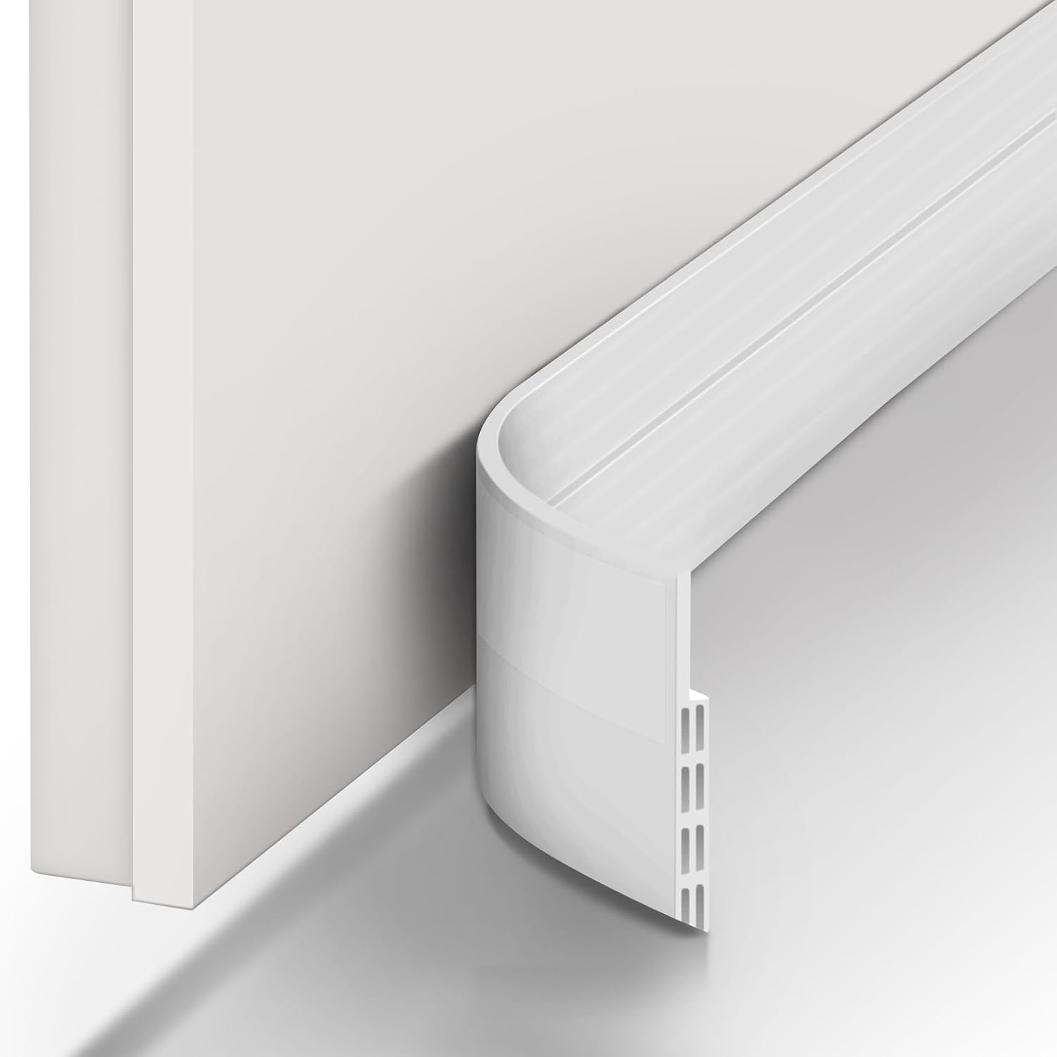 Door Draft Stopper Weather Stripping: Ohuhu 118" L x 2" W Under Door Bottom Seal Strip Sweep - 1" Widened Backing Adhesive Blocker Gap Filler Flexible Noise Insulation Draft Guard Bottom of Door-White