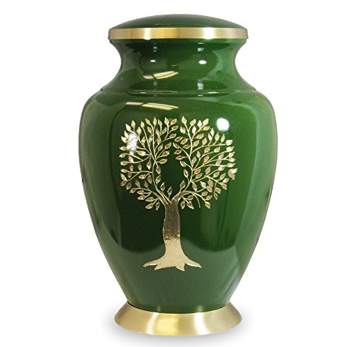 Trupoint Memorials Cremation Urns for Human Ashes - Decorative Urns, Urns for Human Ashes Female & Male, Urns for Ashes Adult Female, Funeral Urns - Green, Large - Thumbnail 6