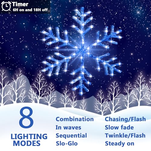 Guirlande flocon de neige 8 modes pour illuminer sans prise