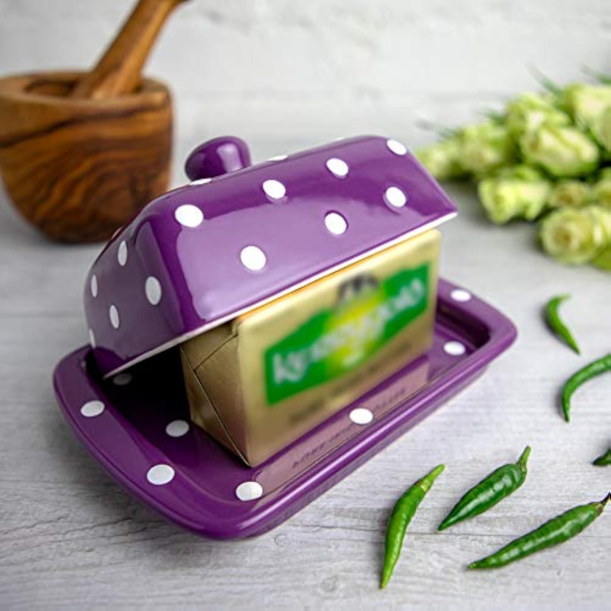 Handmade Ceramic Covered Butter Dish, Unique Design