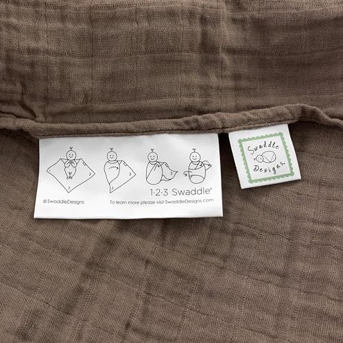 Image of SwaddleDesigns Cotton Muslin Swaddle Blankets for Babies, Set of 4, Neutral Receiving Blankets for Newborn, Baby Registry & Gift, 46x46 inches, Wilderness