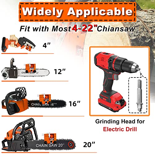 Chainsaw Sharpener Jig, Hand-Cranked Chainsaw Sharpening Kit With 5 Tungsten Carbide Burr And Carry Bag, Portable Chain Saw Sharpener Tools For 4-22 Inch Chainsaw And Electric Saw, Keep Chainsaw Sharp #TOP1