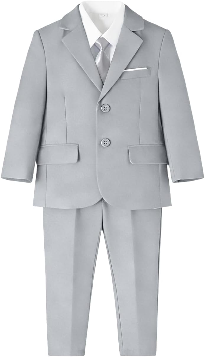 Baby Boys' Suits 5-Piece Formal Suit Set Toddler Boy Ring Bearer Outfit for Weddings
