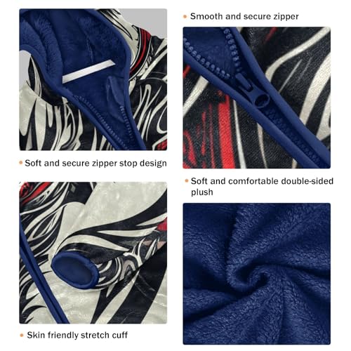 Dragon Face Roaring with Red Eyes Girls Fleece Jacket Girls Fall Jacket Girls Zip Up Hoodie Girls Sherpa Jacket 2-10T3