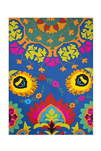 Excelsa New Delhi Kitchen Towel 100% Cotton 70 x 50 cm with Hole, Front New Delhi Decor and Back White, Cm. 70 x 50