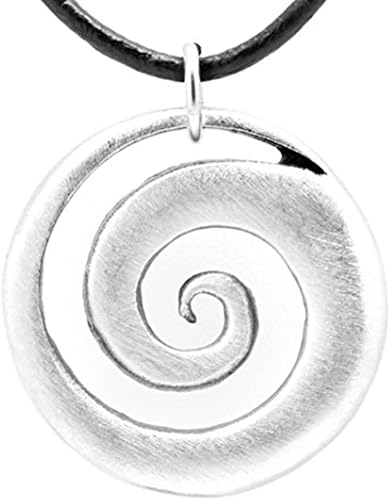 Vista 4 de Collar de cuero con colgante de paz y tranquilidad de Koru maorí maorí de peltre, Peltre, No es una piedra preciosa