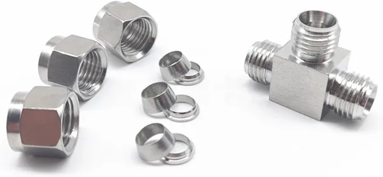 Tee Equal 3 Ways Fit Tube O/D 3-25mm 304 Stainless Steel Ferrule Pneumatic Air Compression Fitting T Type Fitting