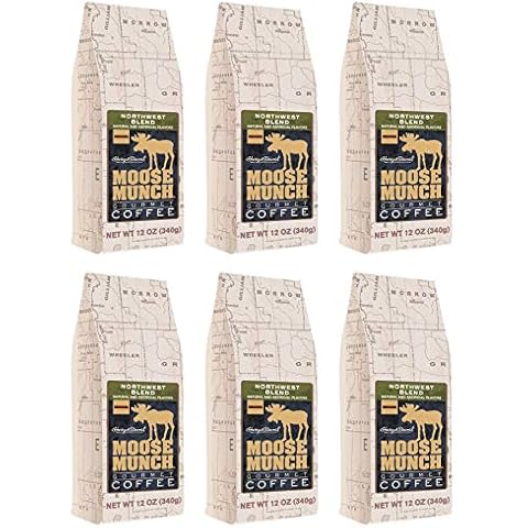 Moose Munch Gourmet Ground Coffee by Harry & David, 6/ Bags 12 oz each bag (Northwest Blend) Medium Roast Cover