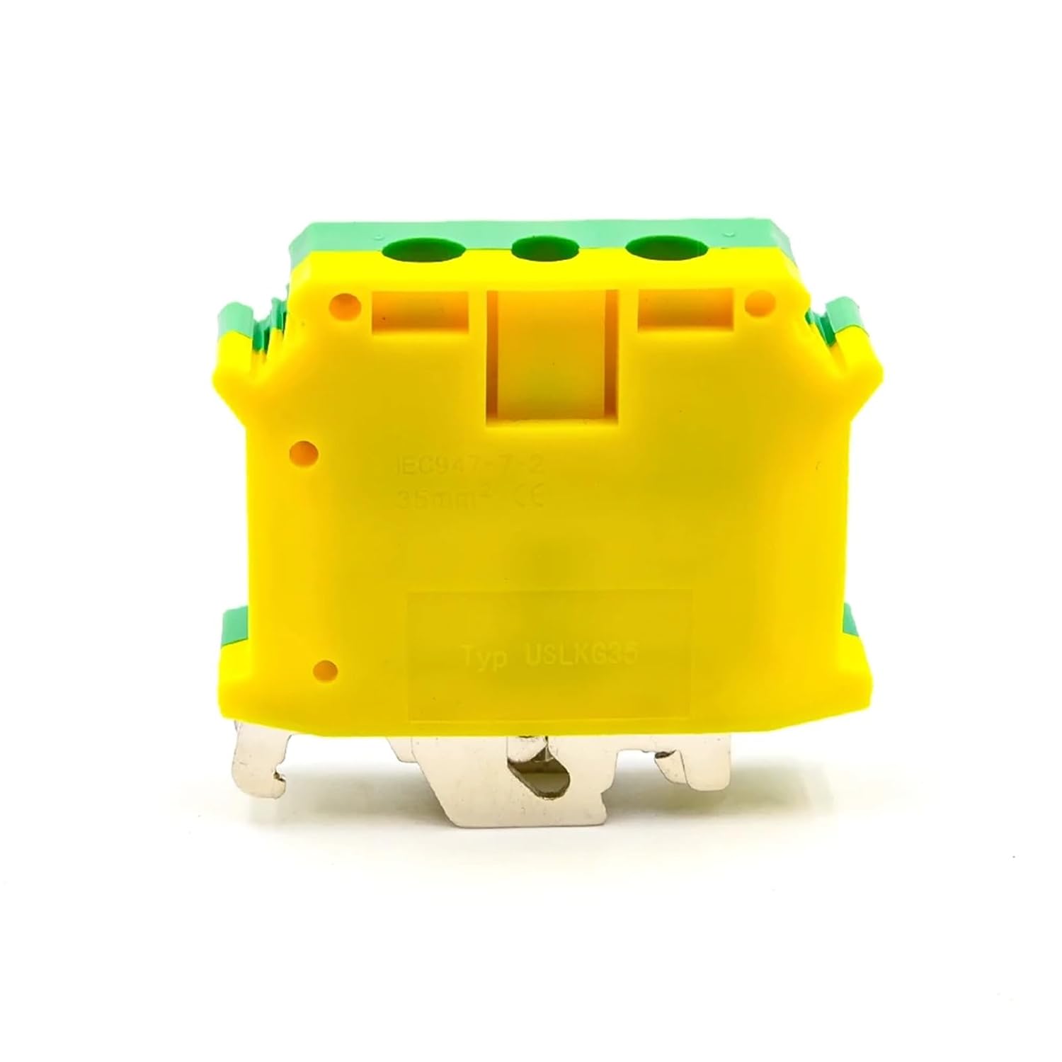 10Pcs USLKG 35 DIN Rail Terminal Block Grounding Heavy Duty 500V 125A Screw Connection Conductor