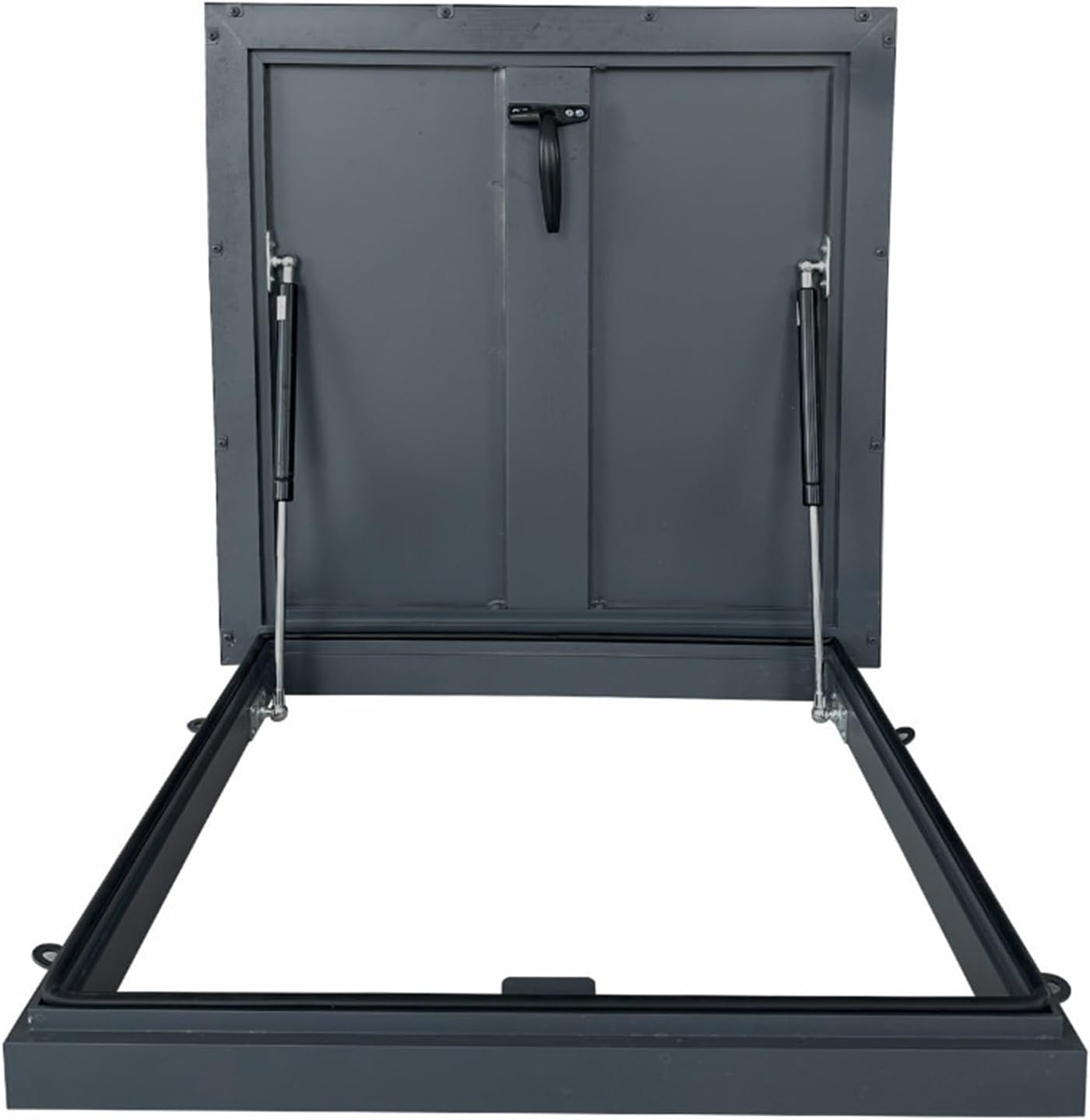 Square Access Hatch Panel with Hydraulic Support, 39x39in Galvanized Steel Roof Access Door for Easy Entry in Commercial & Residential Applications