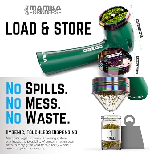 Image of Mamba Grinder Electric Spice Grinders. Easy to Load One-Handed Use 1g USB Rechargeable Mill