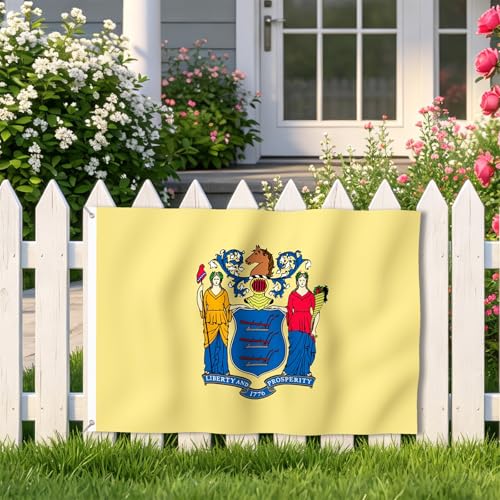 Drapeau New Jersey de haute qualite avec oeillets robustes et finitions soignees