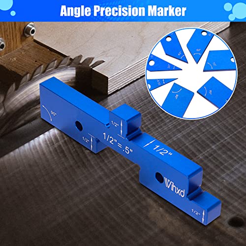 Precision Router Table Set Up Bars, 7Pcs Aluminum Height Gauge Set With Angle, Multipurpose Setup Blocks For Router Table Saw Angle Woodworking Set Up Has Different Thickness & Laser Carving #TOP3
