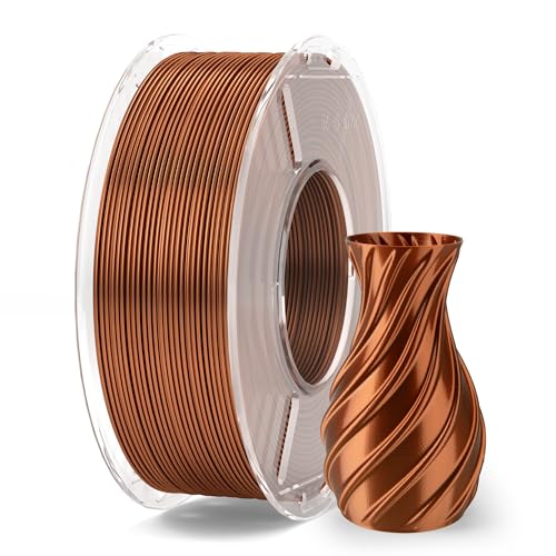 Image of ELEGOO Silk PLA Filament 1.75mm Bronze 250g, Shiny 3D Printer Filament Dimensional Accuracy + /- 0.02mm, 250g Spool Fits for Most FDM 3D Printers