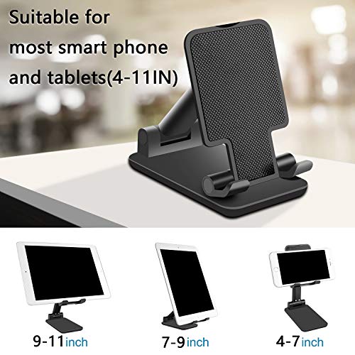 Elimoons 2Pack Cell Phone Stand For Desk, Portable Foldable Cell Phone Holder Adjustable Height And Angle Phone Holder Desktop Sturdy Stand Compatible With Smartphone/Switch/Iphone/Ipad/Tablet（4"-11"） #TOP4