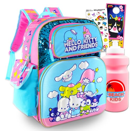 Mini sac à dos pour enfants Hello Kitty Sanrio paillettes de 30,5 cm