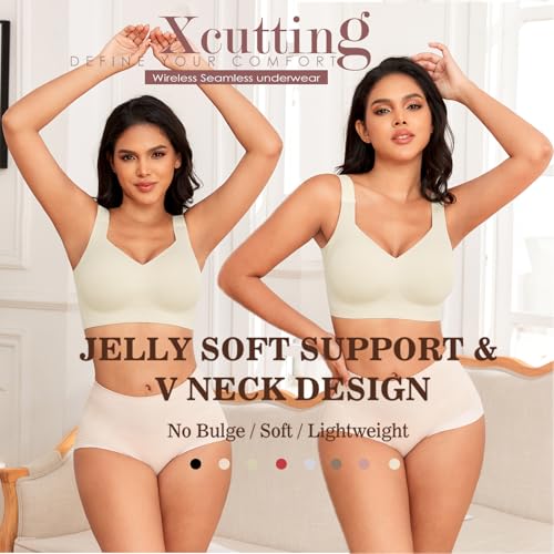 Image of Xcutting Women Wirefree Bras for Women Full Coverage No Underwire Everyday Bras Comfortable Wireless Padded Bras