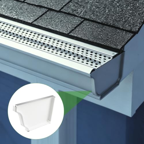 Xadnitu 1 Pair 6 Inch K-Style Aluminum Gutter End Caps, Rain Gutter End Covers 1 Left and 1 Right for Standard Roof Gutters by Xadnitu - Used condition - Image 6