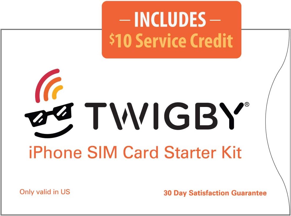 Twigby Unlocked iPhone SIM Card Kit. Compatible with Sprint/Verizon Unlocked iPhone SE (1st Generation), 6, 6 Plus, 6s, 6s Plus, 7, 7 Plus. Only from Twigby.