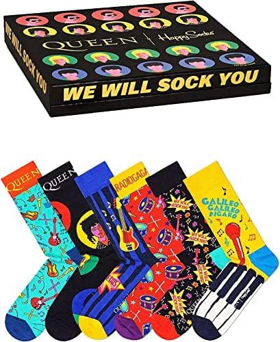 Happy Socks Queen Socks 6 Pack Gift Box for Men and Women (10-13 (US Men Shoe 8-12, US Women 10-12.5))