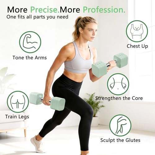 Image of 20LBS Adjustable Dumbbell Set, 4 in 1 Free Weights Dumbbells Set for,4lb 6lb 8lb 10lb, with Metal Non Slip Handle,Quick Change,Home Gym Strength Training Equipment for Men and Women
