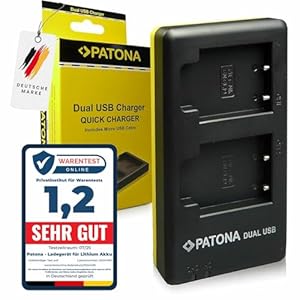 PATONA Dual Ladegerät für EN-EL19 Akkus Kompatibel mit Nikon Coolpix S100 S2500 S2750 S3100 S3500 S4100 S5200 S6500 S6900 W100 W150