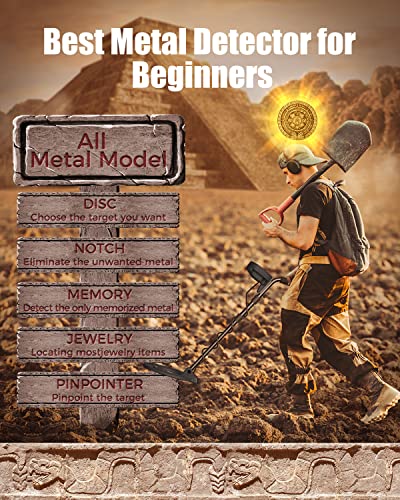 Professional Metal Detector For Adults Waterproof, Gold Metales Detectors Lightweight With Lcd Display, Pinpoint & Disc & Notch & All Metal 5 Modes, Set Of Metal Detector, Battery Included #TOP1