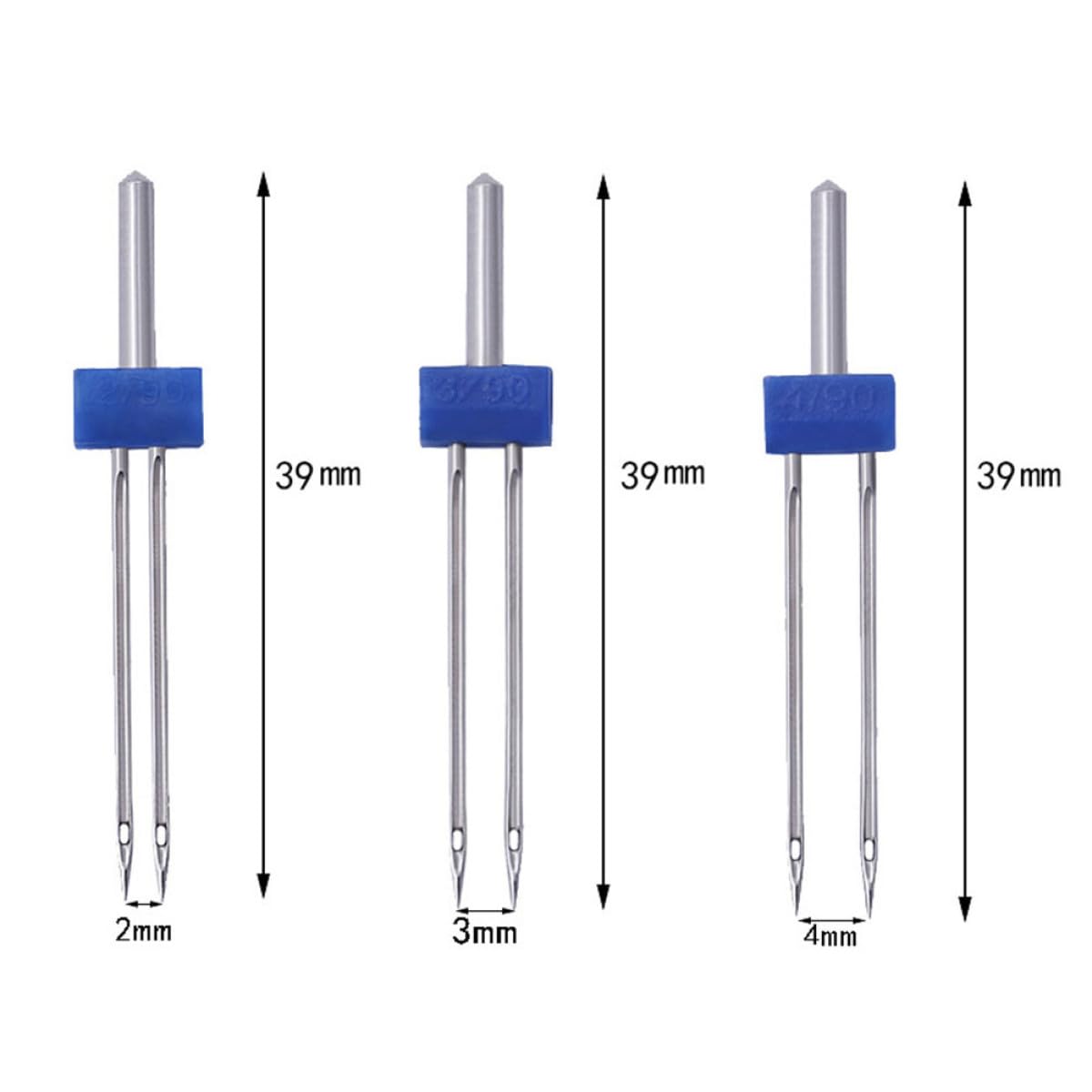 minkissy 100 Stück Elektrisches Multifunktions Zwillingsnadeln Satz aus Metall 3mm Kompatibel mit Meisten Nähmaschinen für Gleichzeitiges Nähen von Strickwaren