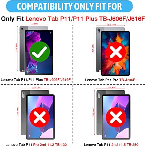 XunyLyee Kids Case for Lenovo Tab P11 Plus, Shockproof Handle Light Weight Stand Cover for Lenovo Tab P11 (11 Inch), Blue
