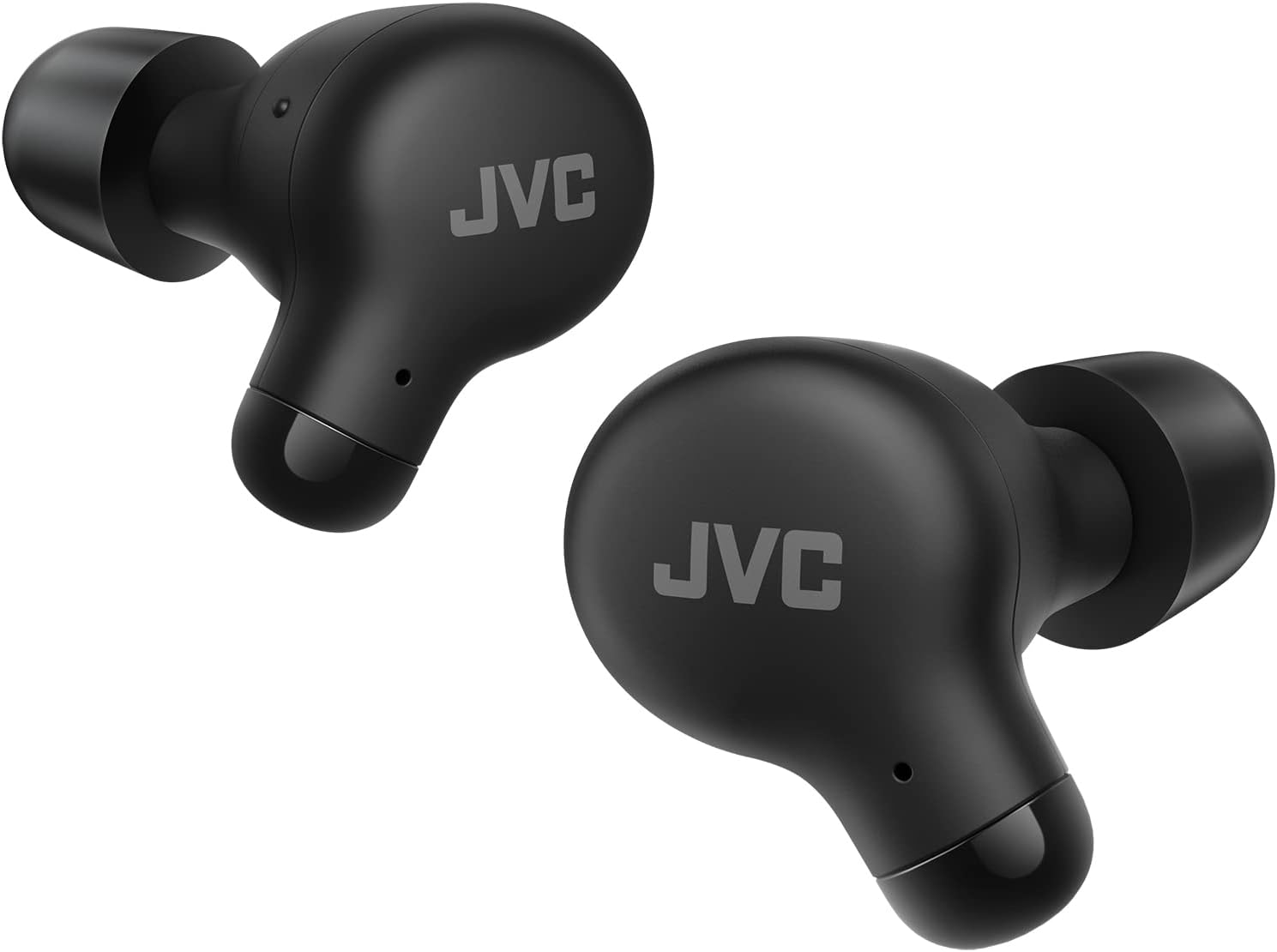 JVC New Marshmallow True Wireless Earbuds Headphones, Long Battery Life (up to 28 Hours), Sound with Neodymium Magnet Driver, Including Memory Foam Earpieces – HAA18TB (Black), Compact