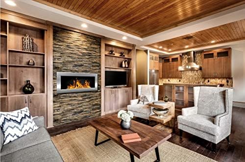 Bio Ethanol Fire BioFire Fireplace Modern 1200 x 400 stainless steel Wall - Mounted Alcohol Fireplace