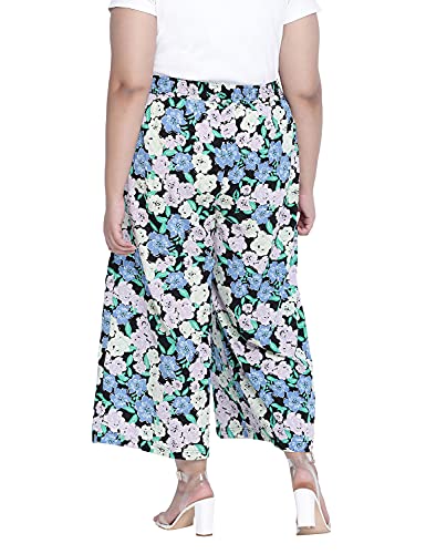 Image of oxolloxo High Wine Floral Print Plus Size Elasticated Pant