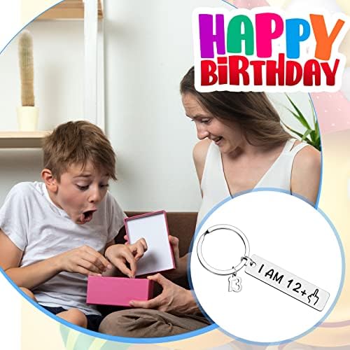 Jadive 13th Birthday Gifts for Girls Boys Funny Birthday Keyring Gifts Stainless Steel Key Ring 13th Birthday Keychain Ring Present