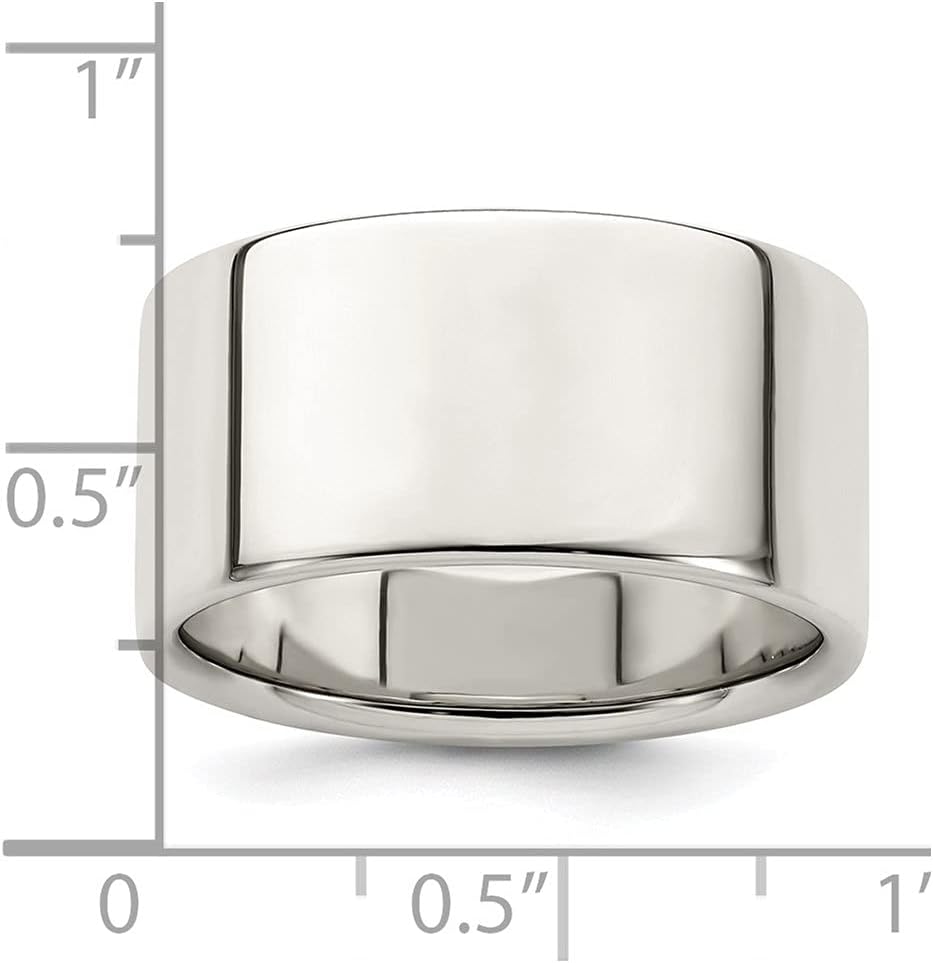 Diamond2Deal 925 Sterling Silver 10mm Wedding Band Ring