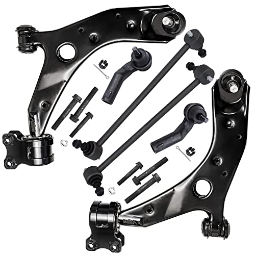 Image of Detroit Axle - 6pc Front End Control Arms Kit for 07-09 Mazda 3, 2 Lower Control Arms w /Ball Joint 2 Outer Tie Rods 2 Sway Bars 2007 2008 2009 Replacement