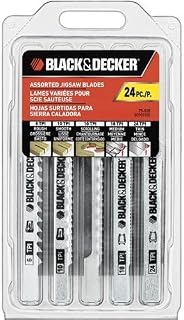 BLACK+DECKER 75-626 Assorted Jigsaw Blades Set, Wood and Metal, 24-Pack
