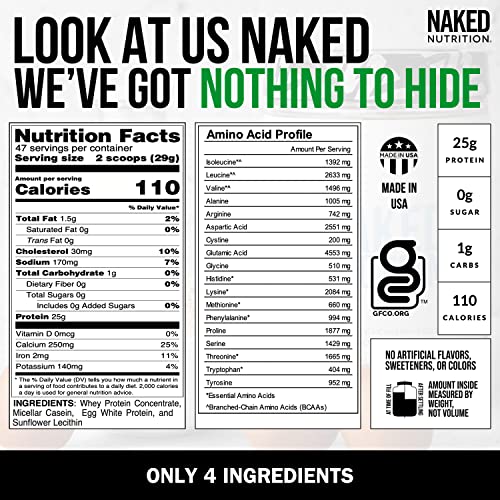 Naked Protein Powder Blend - Whey, Casein and Egg Protein, Only 4 Ingredients, Non-GMO, No Soy, Gluten Free, No Artificial Sweeteners, Flavors Or Colors, Keto and Paleo Friendly - 3 LB - Image 5