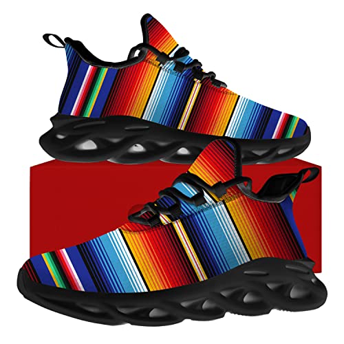 Ciadoon Striped Shoes for Men Women Running Shoes Comfortable Walking Tennis Sneakers Mexican Blanket Striped Shoes Gifts for Boy Girl4