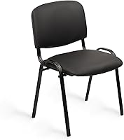 Vista 15 de CLATINA Juego de 5 sillas apilables para sala de espera de tela negra con estructura de metal y cojín engrosado en asiento y respaldo para sala