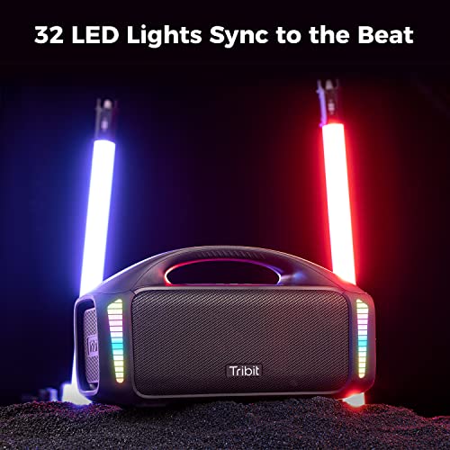 Tribit Stormbox Blast Portable Speaker: 90W Loud Stereo Sound With Xbass, Ipx7 Waterproof Bluetooth Speaker With Led Light, Powerbank, Bluetooth 5.3&Tws, Custom Eq, 30H Playtime, Outdoor/Camping/Party #TOP3