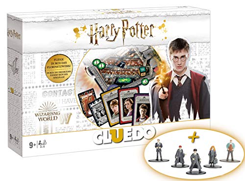 Preisvergleich Produktbild Cluedo Harry Potter (2019, weiß) + 5 Metall Sammelfiguren 4cm