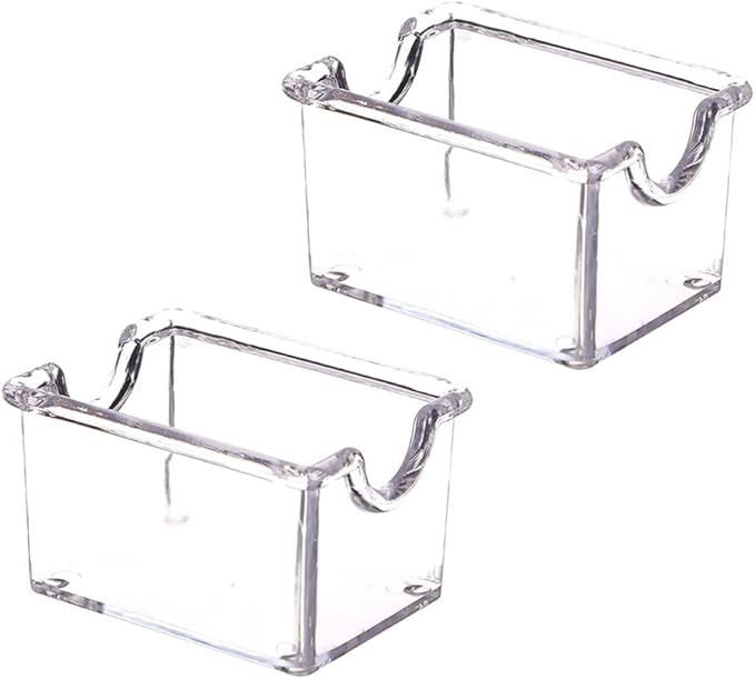 123Arts 2pcs Sugar Packet Holders Tea Bag Holders Plastic Sugar Bag Case Storage