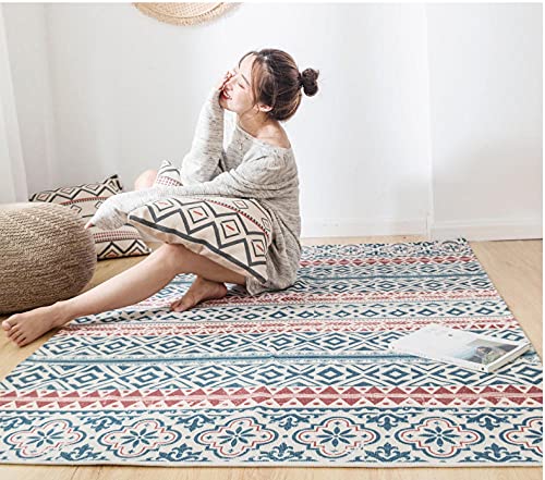 Tapis en coton multifonction rouge de 105x180 cm pour la maison - 4