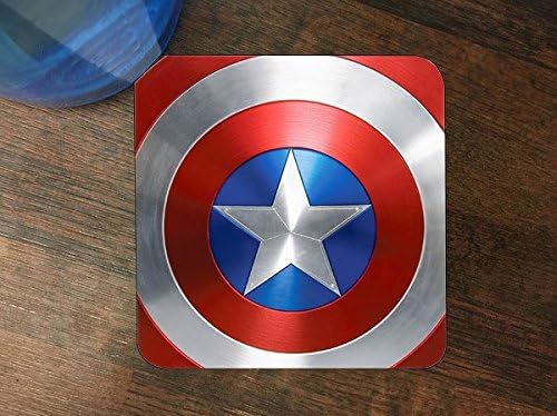 Popular Superhero Shield Print Silicone Drink Beverage Coaster 4 Pack